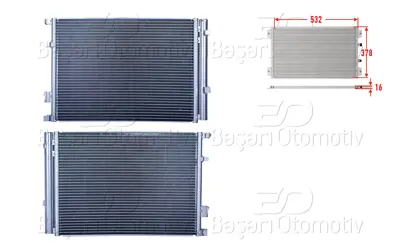 WISCO 97606-H8300 Klima Radyatoru 532x378x16   97606H8300 60C0343OYO KA5338D 941162 350385 CD821299M 512104N 83015708 55368CN1