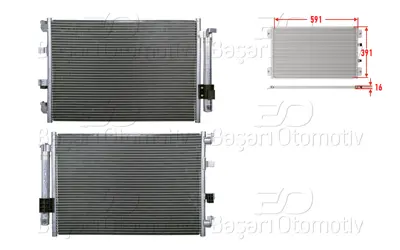 WISCO BV6119710BA Klima Radyatoru 591x391x16   BV6119710BA BV6119710BC 1703509 M712039A 2014533 8FC351344554 BV6119710BB CF20140 1851079 712M39