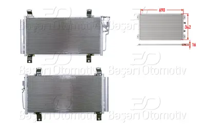 WISCO GSYD-61-48ZC Klima Radyatoru 690x342x16   CF20154 GSYD6148ZC 43428 GS1D61480C MZ5231D 27005231 DCN44008 GSYF6148Z MZA5231D 940032