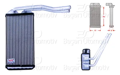 WISCO JEF100150 Kalorifer Radyatoru Brazing 235x130 Mm   JEF100150 54263 55100895 60026177 AU6177 KAU6195 320273 8FH351000161 JEF100280 KAU177