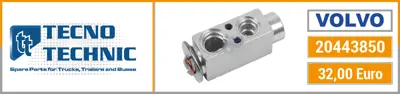 TECNO TECHNIC 02-3850 Klima Genleşme Valfi Fh/Fm 20443850 8UW351336151 8UW351239011 AVE88000P 7474500020 92857312305 38395 351239011 PR1048 V03940001DE823