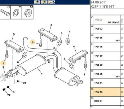 PSA 1732.13 Isı Kalkanı Vıdası S-2800 1732.13