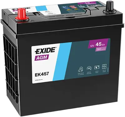 EXIDE EK457 Aku Exide 45ah 380cca Agm Start-Stop Ters B24 On Tirnak 237×127x227  3182997901 622223500 826639 AC787K QKT5010AF