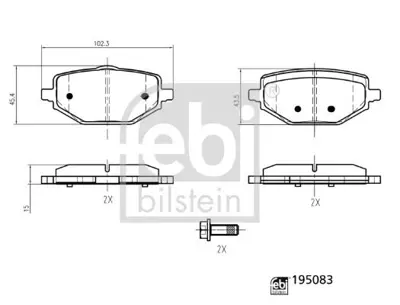 Febi Bilstein 195083 Fren Balatasi Arka Captur Ii 440602361R RB2416 182416 LP3708 8DB355044241 PCP2063 355044241 MDB3504 T2947 BPD2393