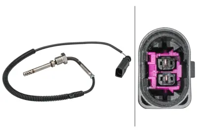 HELLA 6PT 358 181-501 Egzoz Sicakliği Sensörü,2-Kutuplu,490mm,Vw 6PT358181501