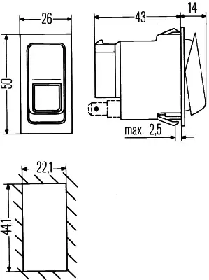 HELLA 6RH 007 832-381 Şalter,Damper Kumandasi,Ii+i-0,İş Makinesi/Volvo 6RH007832381