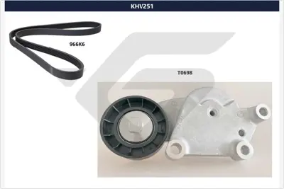 HUTCHINSON KHV 251 Alternatör Gergi Kiti Corsa F-Combo E-Crossland-Grandland-Vivaro C-P206-P208-P307-P308-P508-P2008 P3008-Partner-Berlingo-C3-C4-Focus Ii-Iii Fiesta V-Vi-Fusion-B Max-Courier 1.4-1.5-1.6 Bluehdi-Tdci 5750XF 1611277680 VKMA33222 VKMA33077 1701514 5750QG 31330244 AV6Q6C301EA 5751F9 9800453180