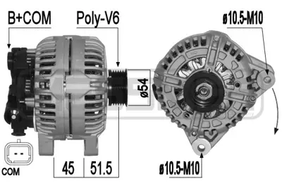 ERA 209099A Alternatör Citroen/Peugeot 5702000000000