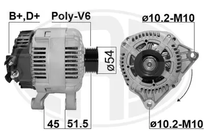 ERA 210016A Alternatör Citroen/Peugeot Fiat A2TB2291ZC AL01934 9635772880 SG10B021 57052C 746815 A002TB2291A NEA4238 A002TB4891C QA2710