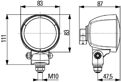 HELLA 1G0 996 176-051 Çalişma Fari,H9/Halojen,12v,65w,Plastik Gövde,Siyah,Traktör/İş Makinesi 1G0996176051