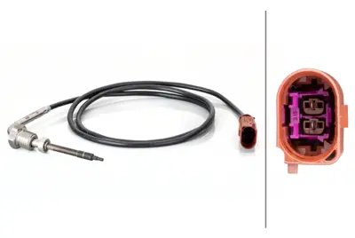 HELLA 6PT 014 494-531 Egzoz Sicakliği Sensörü, 2-Kutuplu, 1.000 Mm, Vw 6PT014494531