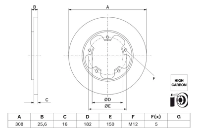 Bosch 0986479H56 Fren Dıskı Ön GM KK312A315AA, GM 6156700, GM MDC2694, GM 105712, GM V2540013, GM DDF2484C, GM 1815599, GM AND6337, GM ADF124354, GM 202595