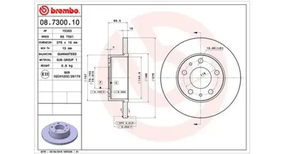 MAGNETI MARELLI 360406023300 Brembo Disk Daily Iii Arka 2991646 DSK833 187148 BG3751 8730010 17416 17424 FIV114 BBD4414 6100800