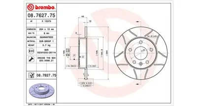 MAGNETI MARELLI 360406039005 Brembo Disk Zafira F75 569109 90575113 9117772 917772 ADW194311 DSK806 230489 6040514 BD1370 1343554