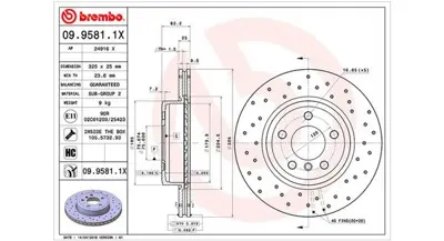 MAGNETI MARELLI 360406004102 Brembo Disk X3 E83 On 34113400151 3835213074PD 986479348 24794 BS7596C 8DD355128481 562350CH MDC1719 24012501601 DF4392S