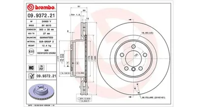 MAGNETI MARELLI 360406055701 Brembo Disk Range Rover Iii On 24013001971 LR031843 9937221 BG9009C WH20987 A4022V 54784 92178400 812017134 54784HC