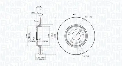 MAGNETI MARELLI 360406119201 Brembo Disk Megane Ii 16155210021 402064230R 92202400 4154200701 DDF17331 A4154200701 7701209839 55024 BG4317 4154200001