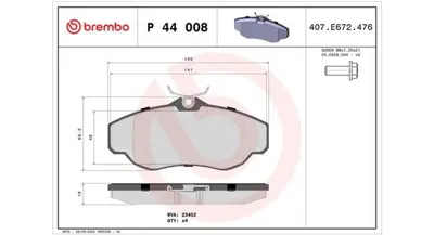MAGNETI MARELLI 363700444008 Brembo Balata Discovery Ii On SFP000210 141145 PA1227 646981 50L09 EDP1083 SFP100590 36941 STC3685 BP959