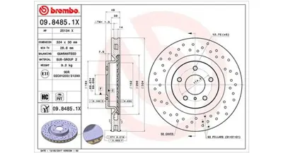 MAGNETI MARELLI 360406067202 Brembo Disk 350 Z Coupe Z33 On 40206CD000 40206CD005 BG4162 NBD1559 DF6480 984851X 9848511 6064801 360406067201 17951OE