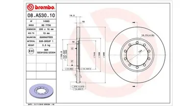 MAGNETI MARELLI 360406089100 Brembo Disk Transit 1371420 230998C 24011601261 187152 202577 BN0817E 800998 BN0817 54520PRO 1421428