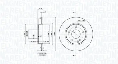 MAGNETI MARELLI 360406032601 Brembo Disk Classe A W168 On 1684210112 SDK6910 HMR581P 98096 521935 BS7570 562048B NBD919 DI0500 BS4745