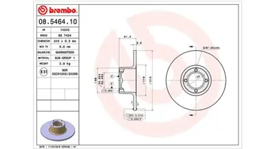 MAGNETI MARELLI 360406014000 Brembo Disk Mini I On 21A2612 230220 950181 1815201214 WN595 GBD90806 AND6896 98200092601 986478811 DF1856