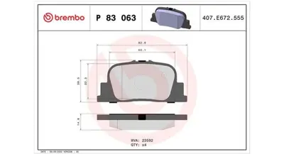MAGNETI MARELLI 363700483063 Brembo Balata F3  Arka 0446632030
