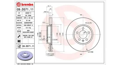 MAGNETI MARELLI 360406167701 Brembo Disk A1 30tfsi On 2Q0615301H USR2164 2QB615301E 9D57111 ADBP430098 355132891 VAG336 D2164 MDC2939C 563228JC1