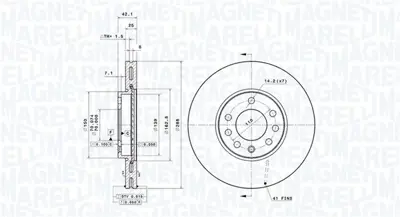 MAGNETI MARELLI 360406053801 Brembo Disk Calibra A C89 32025723 5390786 90496327 4839007 4801628 4839320 4837019 90512029 9197912 4566840