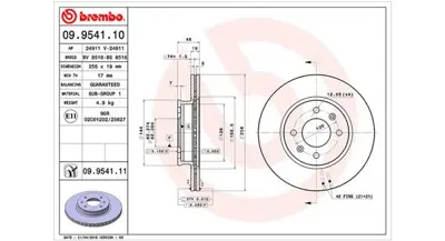 MAGNETI MARELLI 360406005100 Brembo Disk Getz Tb On 24011901161 517121C050 31315 MDC1723 285350520 DDF1636 666610 986479459 313418 562427J