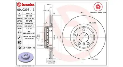 MAGNETI MARELLI 360406130204 Brembo Disk 1 F20 34206797605 DF6602S 150292120 9C39613 MDCB2573 150292132 6159510 V1400B1 DDF2623VC1 D6159510