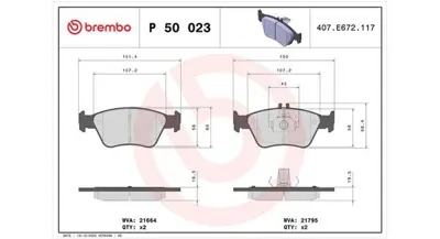 MAGNETI MARELLI 363700450023 Brembo Balata Clas C W202 On 0024204420