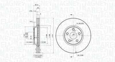 MAGNETI MARELLI 360406058701 Brembo Disk Avensis _T25_ On 92135500 4351205040 BS8590 590258300 590258352 986479340 197072 DDF1508 DI956455 BG3913
