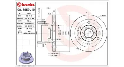 MAGNETI MARELLI 360406022800 Brembo Disk Daily Ii On 1908772 93821918 955738 DI955738 986478885 42470842 54754 FIV106 187039 BSF4759