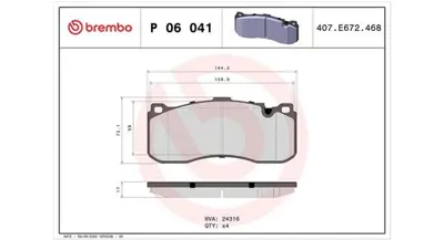 MAGNETI MARELLI 363700406041 Brembo Balata 1 E81 On 34106860642 138000 SP1791 NP2708 500102 CBP06005 ADB114246 2138000 252431617 243161701