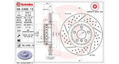 MAGNETI MARELLI 360406130604 Brembo Disk 1 F20 34206797598 DP0138 61000138 ADC2875V 355132791 6797598 DDF2621VC1 BG4834C DF6606S BBD6169S