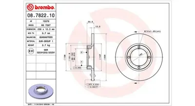 MAGNETI MARELLI 360406020200 Brembo Disk Matiz M200,M250 On 96284392 986479898 986478712 924254392 96320531 BG3551 562138JC 986479R81 BS6300C 230597C