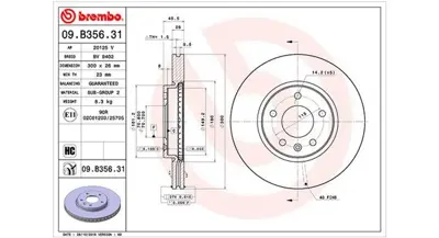 MAGNETI MARELLI 360406166101 Brembo Disk Insignia B On 13517846 430264552 ND6067K 9B35610 9B3561X 205015 569098 AXBD2701 563310JC D2139