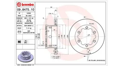 MAGNETI MARELLI 360406033200 Brembo Disk Sprinter 2-T Arka 2D0615601B FBD1248 567810J V292 WH2716 986478555 MER115 BAR22196 9024202901 9044230212