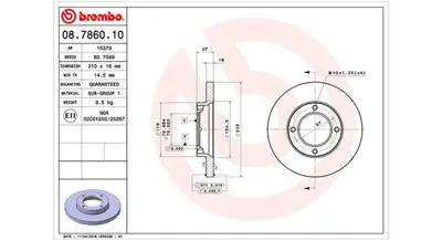 MAGNETI MARELLI 360406019500 Brembo Disk Daihatsu Hijeton 4351287523 280315200 62051 MDC742 GDB90836 98200081501 BDC4357 BS7998 45251SM4020 ADH24333
