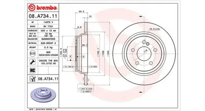 MAGNETI MARELLI 360406077000 Brembo Disk Classe S W221 Arka 2214230712 ADU174379 986479414 DF4915 26404 BBD4663 A2214231112 BG4298 DDF1770C A2214230712
