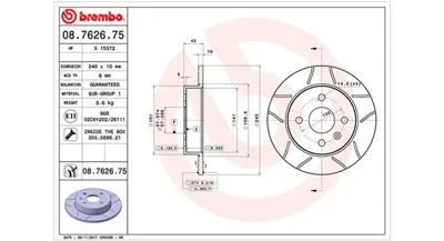 MAGNETI MARELLI 360406038905 Brembo Disk Astra G 2 T98 569108 9196587 9117771 569111 DF4050 DI955823 430148450 ADC1106 230488 1343454