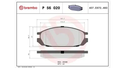 MAGNETI MARELLI 363700456020 Brembo Balata Maveri On Arka HP2613 424 23602 18400 FDB225 KBP6526 6107459 7070 6101979 4406005J86