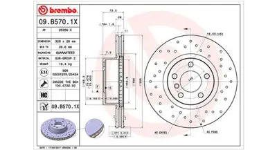 MAGNETI MARELLI 360406131002 Brembo Disk X3 F25 On 34106787490 34106879122 986479771 V544 NBD1827 D6145410 150349420 9B57011 1421661 BG9108
