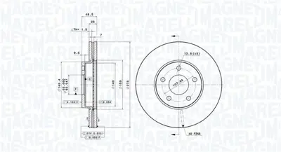 MAGNETI MARELLI 360406005401 Brembo Disk C-Max Dm2 On 1223663 BPYK3323ZC 1566096 13322091 1360305 1759370 1605973 1790221 BPYK2648ZA C2P17595