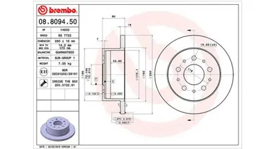 MAGNETI MARELLI 360406065100 Brembo Disk Jumper  Arka 424930 4249A1 F026A06818 424931 DDF1653C1 51749274 DDF1653 812010199C 422835 6047704