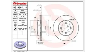 MAGNETI MARELLI 360406028400 Brembo Disk Civic Vii Hb On 45251S6FE10 BR2266 812040156 6044551 202632 17536 BD1704 NBD1368 FBD1433 H1010V