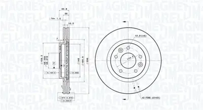 MAGNETI MARELLI 360406156801 Brembo Disk Leaf Ze0 On 402064BA0A BS9246C MDC2695 402066624R 402064EA0B QD7633 197758 92274203 ADN143176 200253452