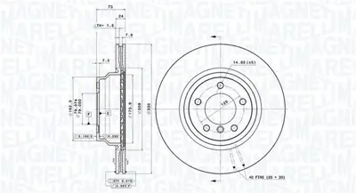 MAGNETI MARELLI 360406092301 Brembo Disk 1 E81 34116764645 24112402001 3155213064 8DD355128431 697510 92137800 BS7177HB 8DD355111941 BSF5528 MDC1732