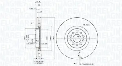 MAGNETI MARELLI 360406041201 Brembo Disk C8 Ea_, Eb_ 1355376080 1489738080 9464640588 9464640587 424978 812010186C 812010186 43917 WH20197 4249H3